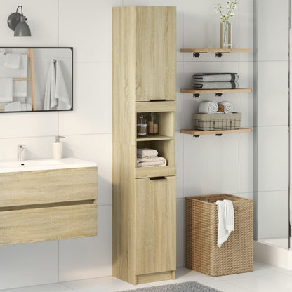 vidaXL Bathroom Cabinet Sonoma Oak 32x34x188,5 cm Engineered Wood