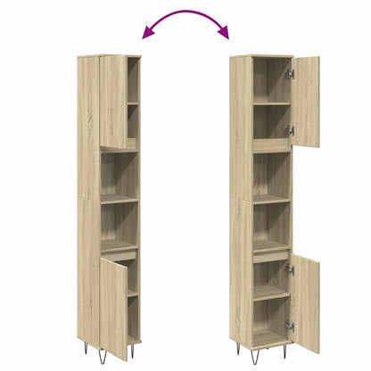 vidaXL Bathroom Cabinet Sonoma Oak 30x30x190cm Engineered Wood