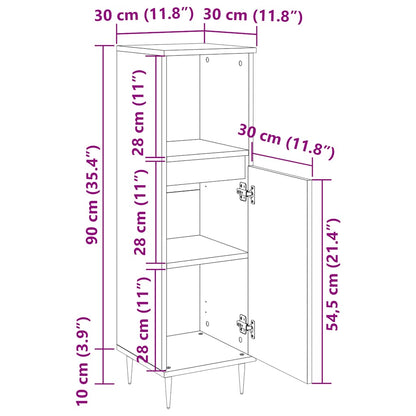 vidaXL Bathroom Cabinet Sonoma Oak 30x30x100 cm Engineered Wood