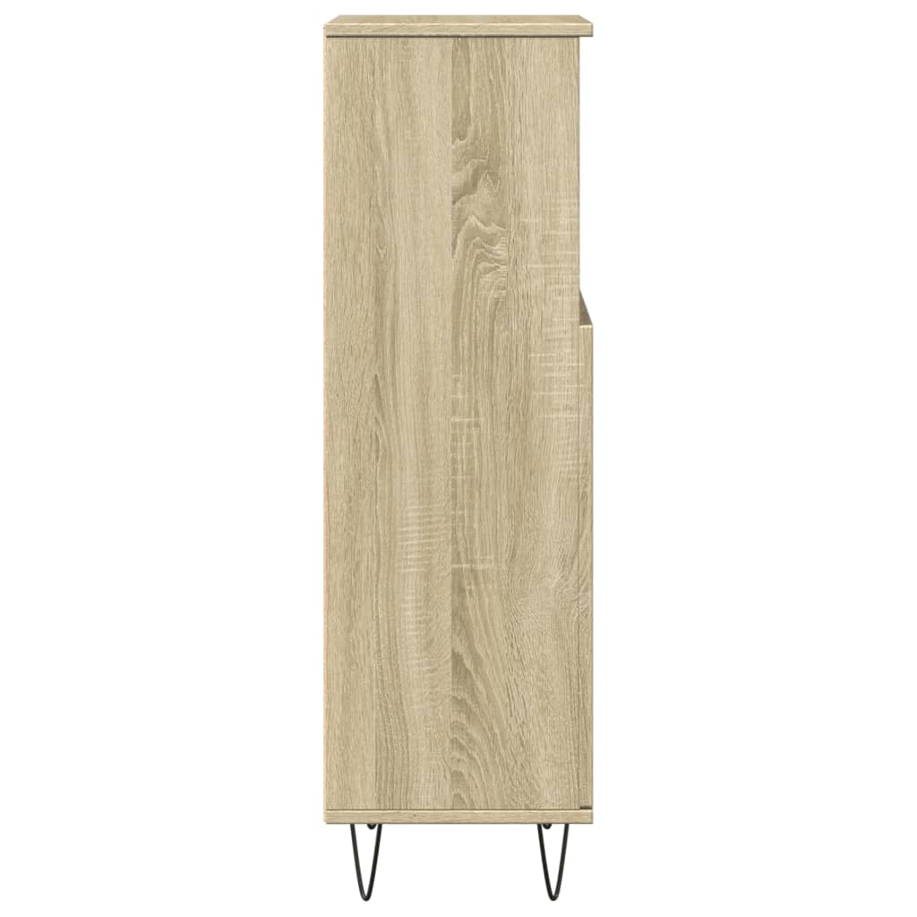 vidaXL Bathroom Cabinet Sonoma Oak 30x30x100 cm Engineered Wood