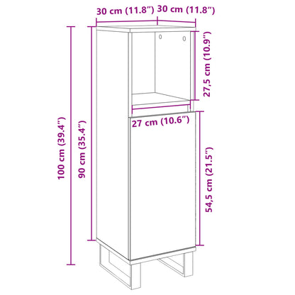 vidaXL Bathroom Cabinet Sonoma Oak 30x30x100 cm Engineered Wood