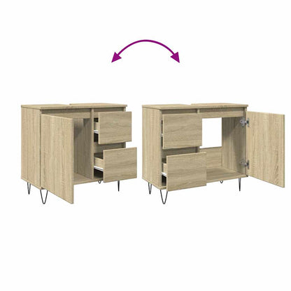 vidaXL Bathroom Cabinet Sonoma Oak 65x33x60 cm Engineered Wood