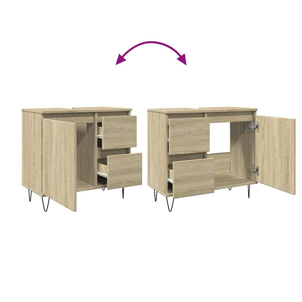 vidaXL Bathroom Cabinet Sonoma Oak 65x33x60 cm Engineered Wood