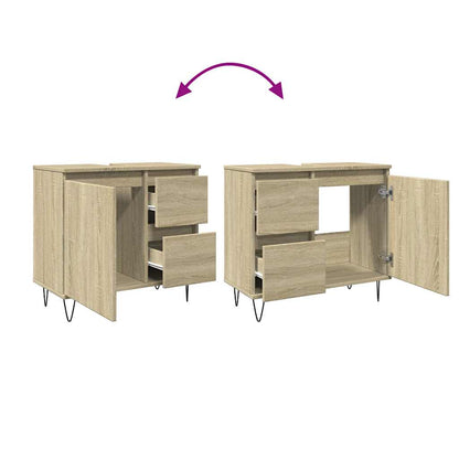 vidaXL Bathroom Cabinet Sonoma Oak 65x33x60 cm Engineered Wood