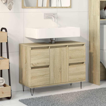 vidaXL Bathroom Cabinet Sonoma Oak 80x33x60 cm Engineered Wood