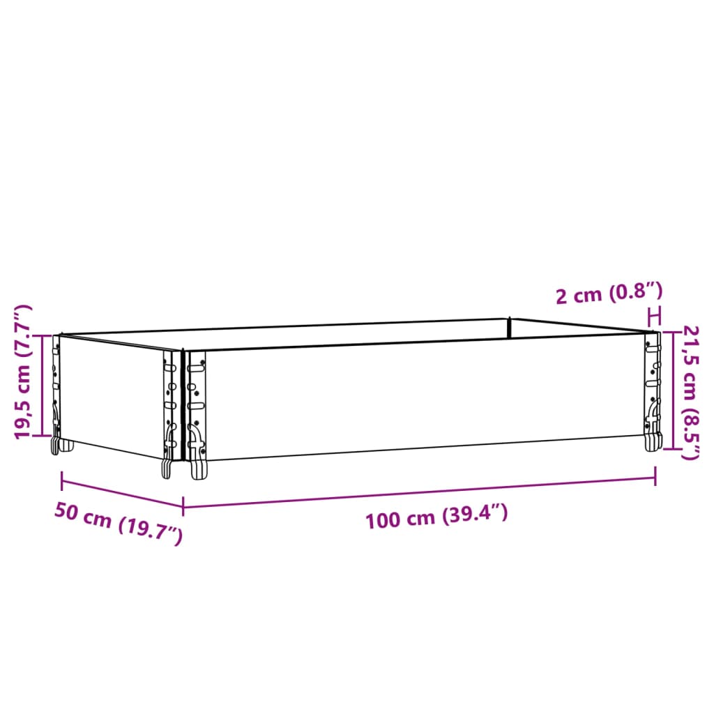vidaXL Garden Planter 100x50 cm Solid Pine Wood
