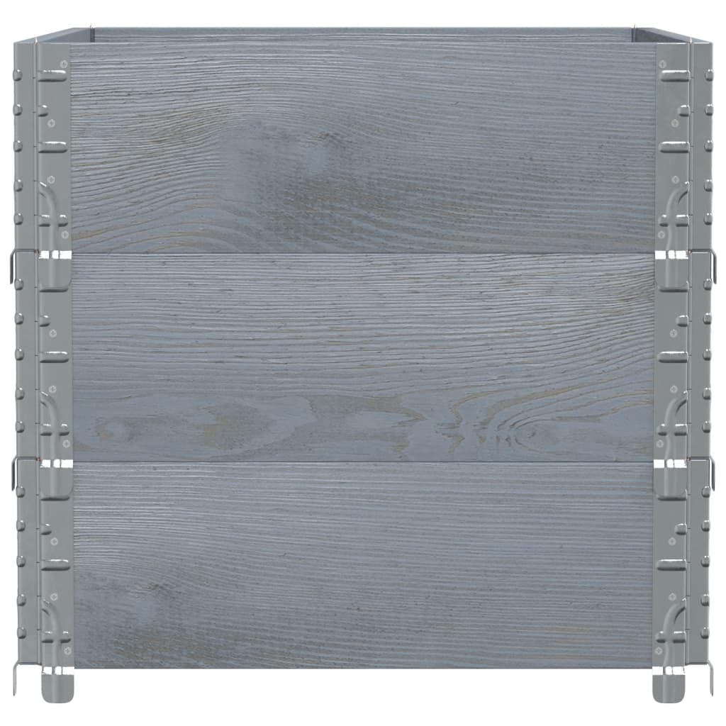 vidaXL Garden Planter Grey 80x60 cm Solid Wood Pine