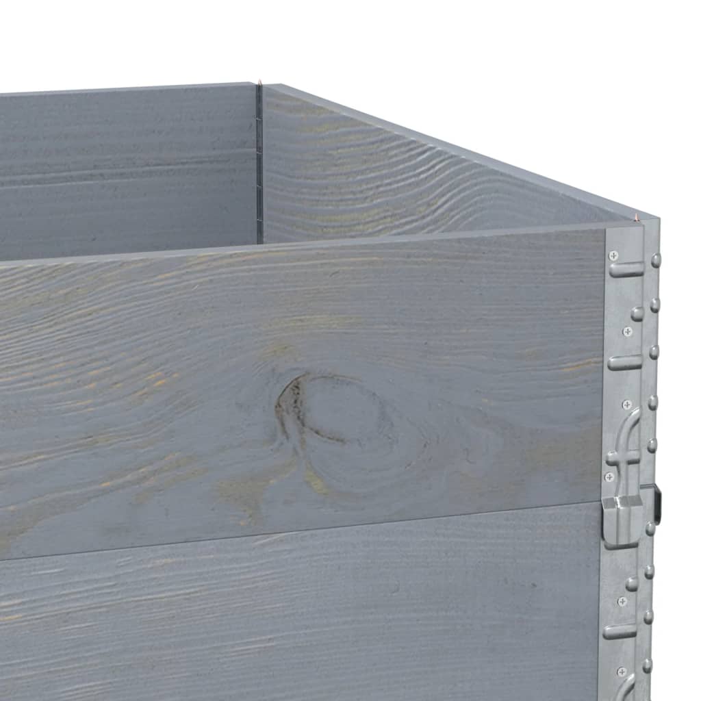 vidaXL Garden Planter Grey 120x80 cm Solid Wood Pine