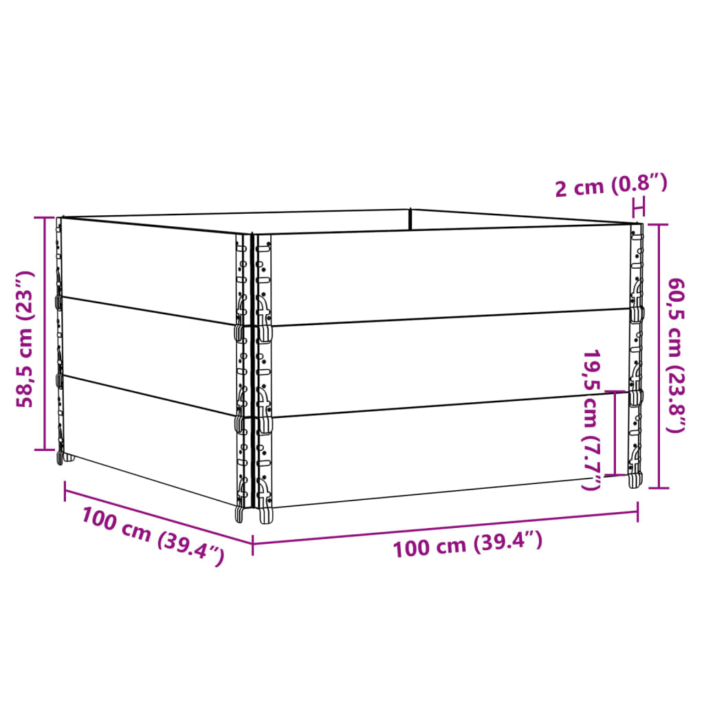 vidaXL Garden Planter 100x100 cm Solid Wood Pine