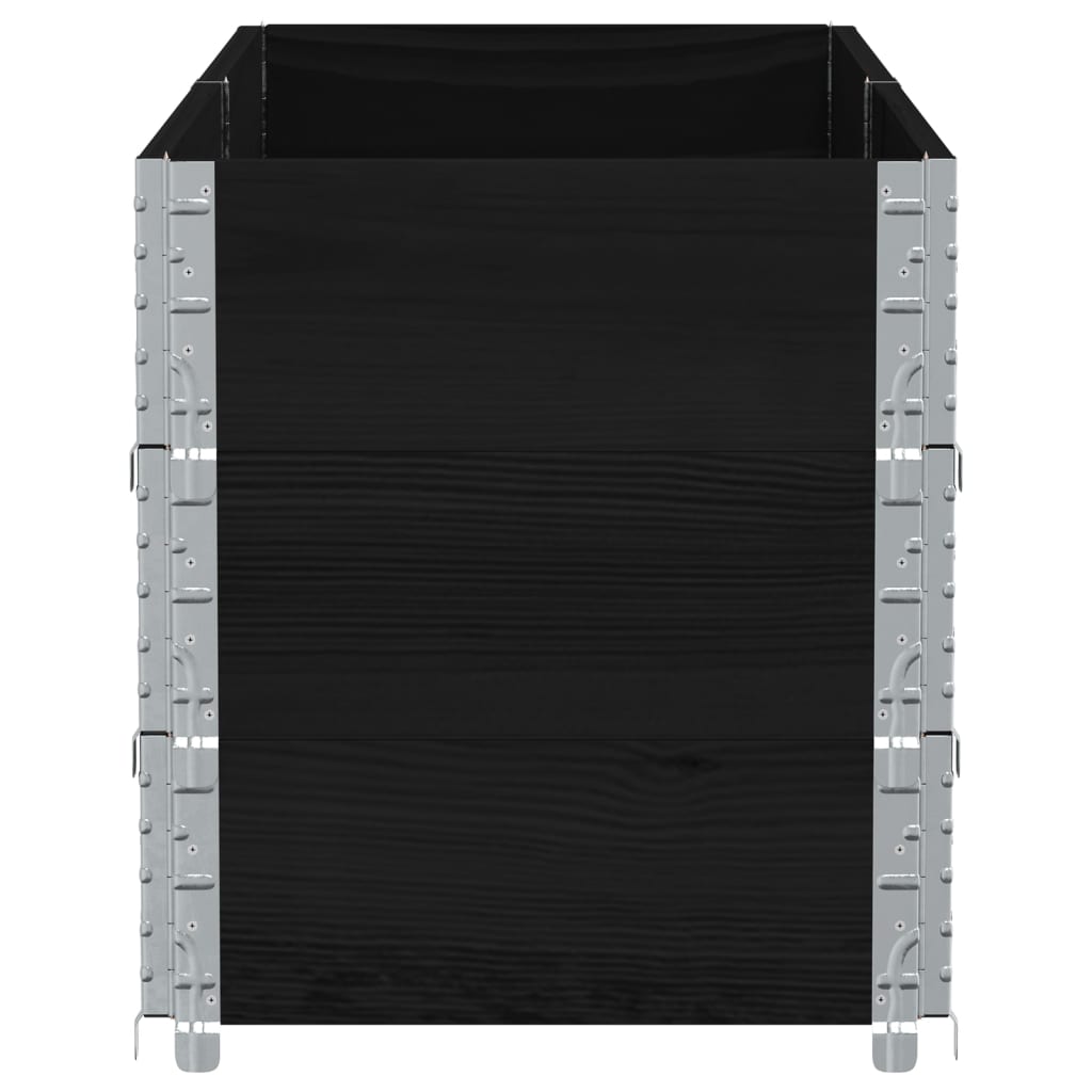 vidaXL Garden Planter Black 150x50 cm Solid Wood Pine