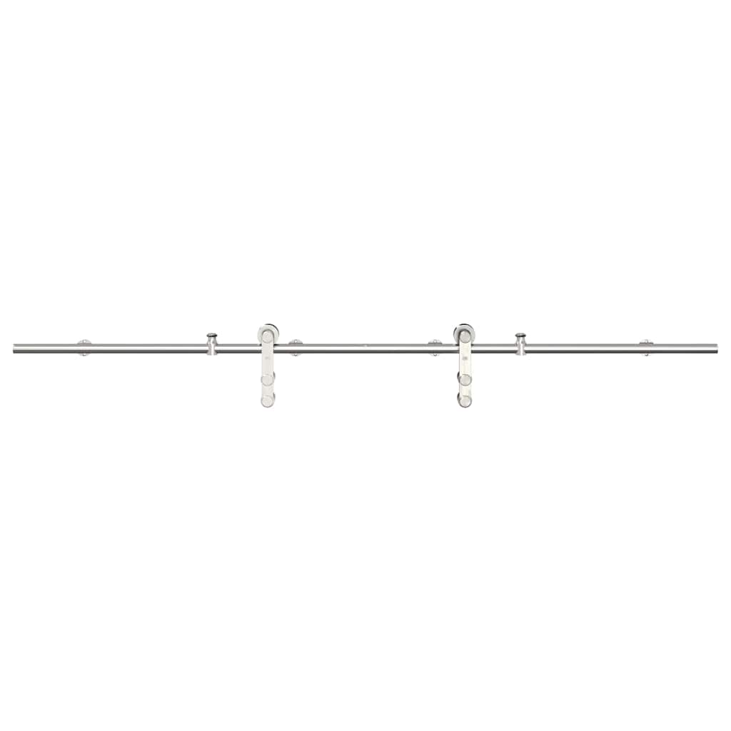 vidaXL Sliding Door Hardware Kit 200 cm Stainless Steel Silver