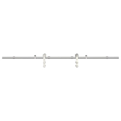 vidaXL Sliding Door Hardware Kit 200 cm Stainless Steel Silver