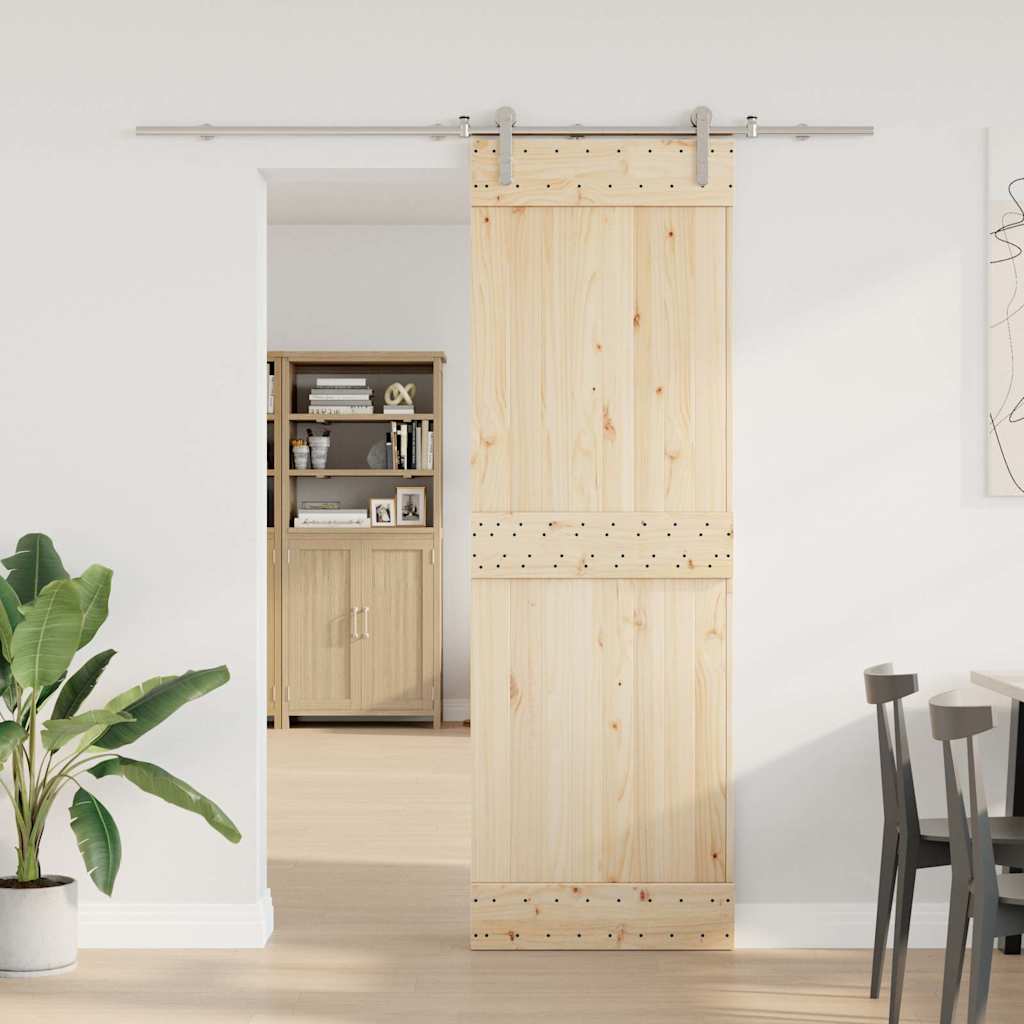vidaXL Sliding Door Hardware Kit 200 cm Stainless Steel Silver