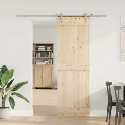 vidaXL Sliding Door Hardware Kit 200 cm Stainless Steel Silver