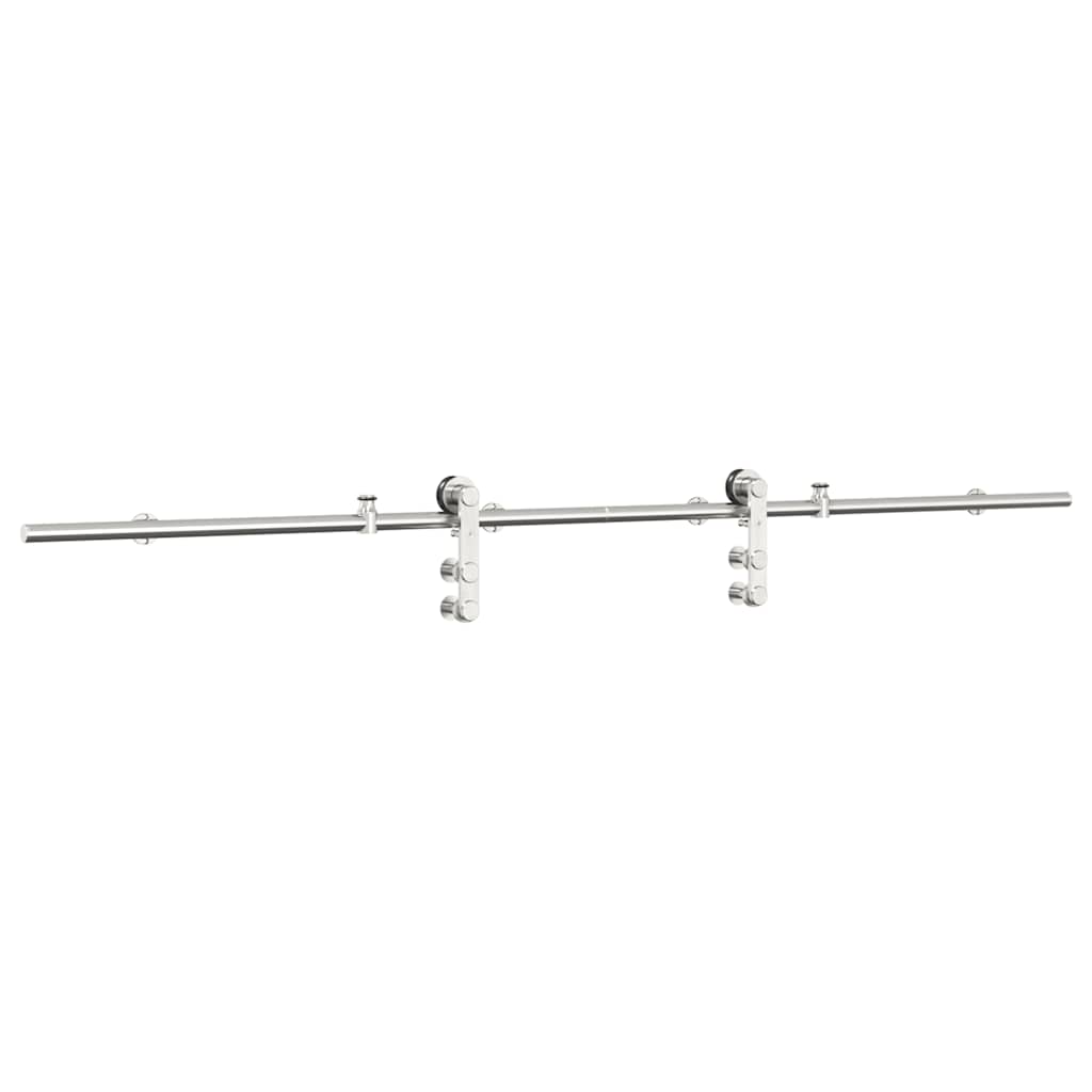 vidaXL Sliding Door Hardware Kit 200 cm Stainless Steel Silver