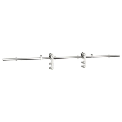 vidaXL Sliding Door Hardware Kit 200 cm Stainless Steel Silver