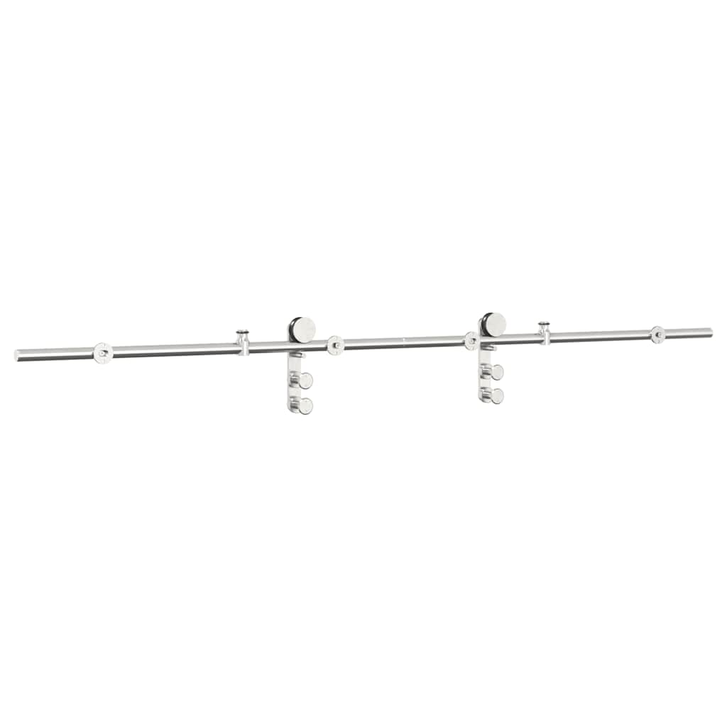 vidaXL Sliding Door Hardware Kit 200 cm Stainless Steel Silver