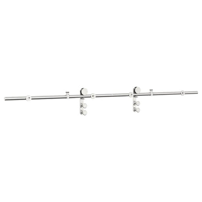 vidaXL Sliding Door Hardware Kit 200 cm Stainless Steel Silver