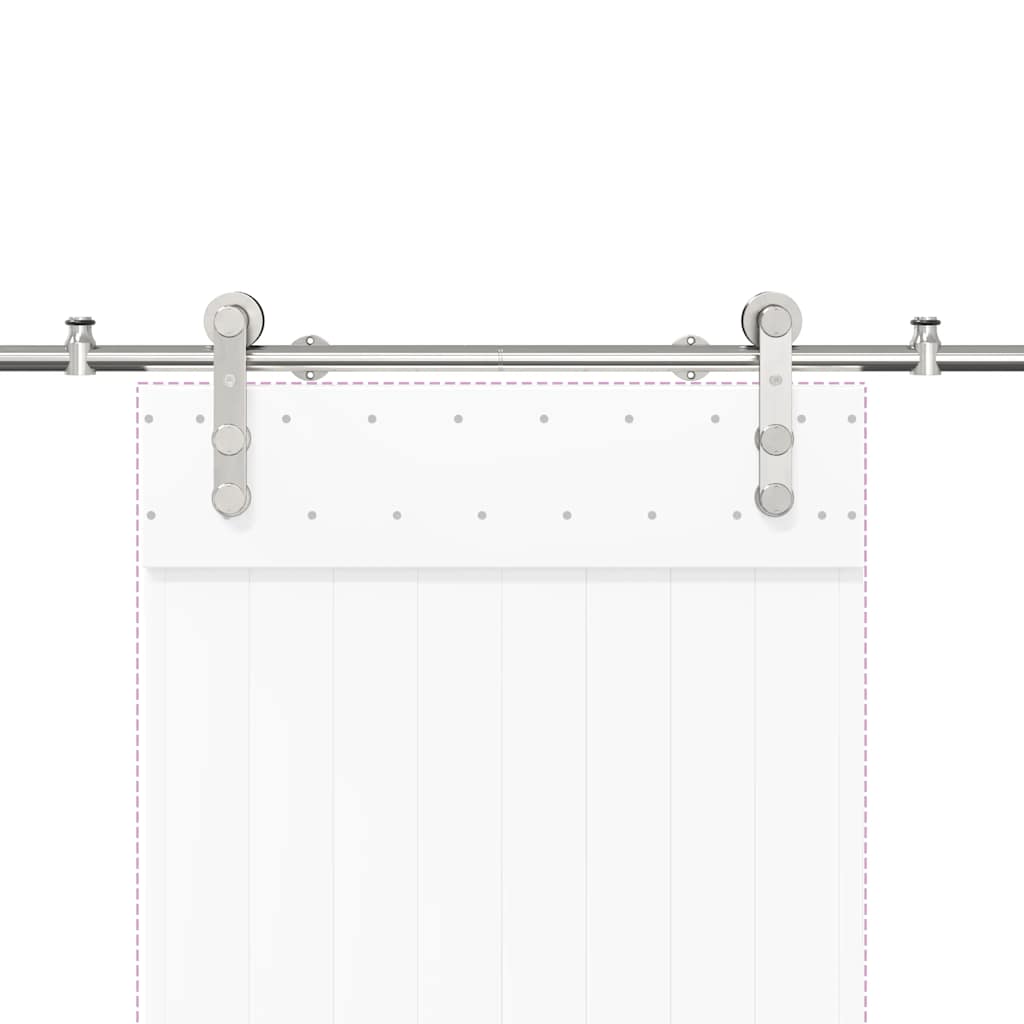vidaXL Sliding Door Hardware Kit 200 cm Stainless Steel Silver