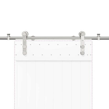vidaXL Sliding Door Hardware Kit 200 cm Stainless Steel Silver