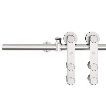vidaXL Sliding Door Hardware Kit 200 cm Stainless Steel Silver