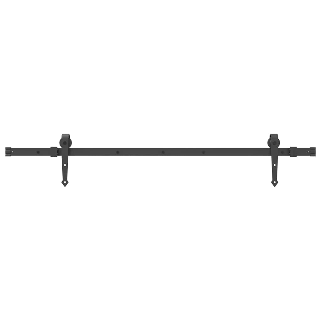vidaXL Sliding Door Hardware Kit 152.5 cm Steel Black