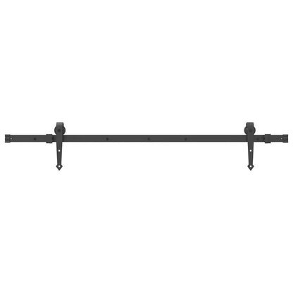 vidaXL Sliding Door Hardware Kit 152.5 cm Steel Black