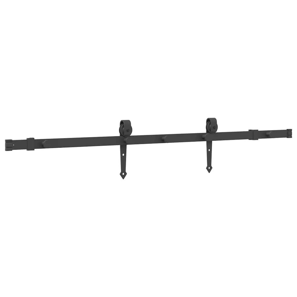 vidaXL Sliding Door Hardware Kit 152.5 cm Steel Black