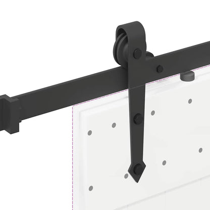 vidaXL Sliding Door Hardware Kit 152.5 cm Steel Black