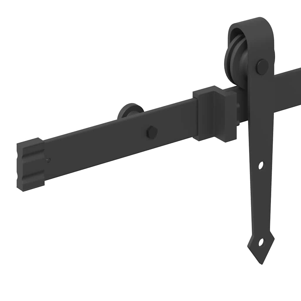 vidaXL Sliding Door Hardware Kit 152.5 cm Steel Black