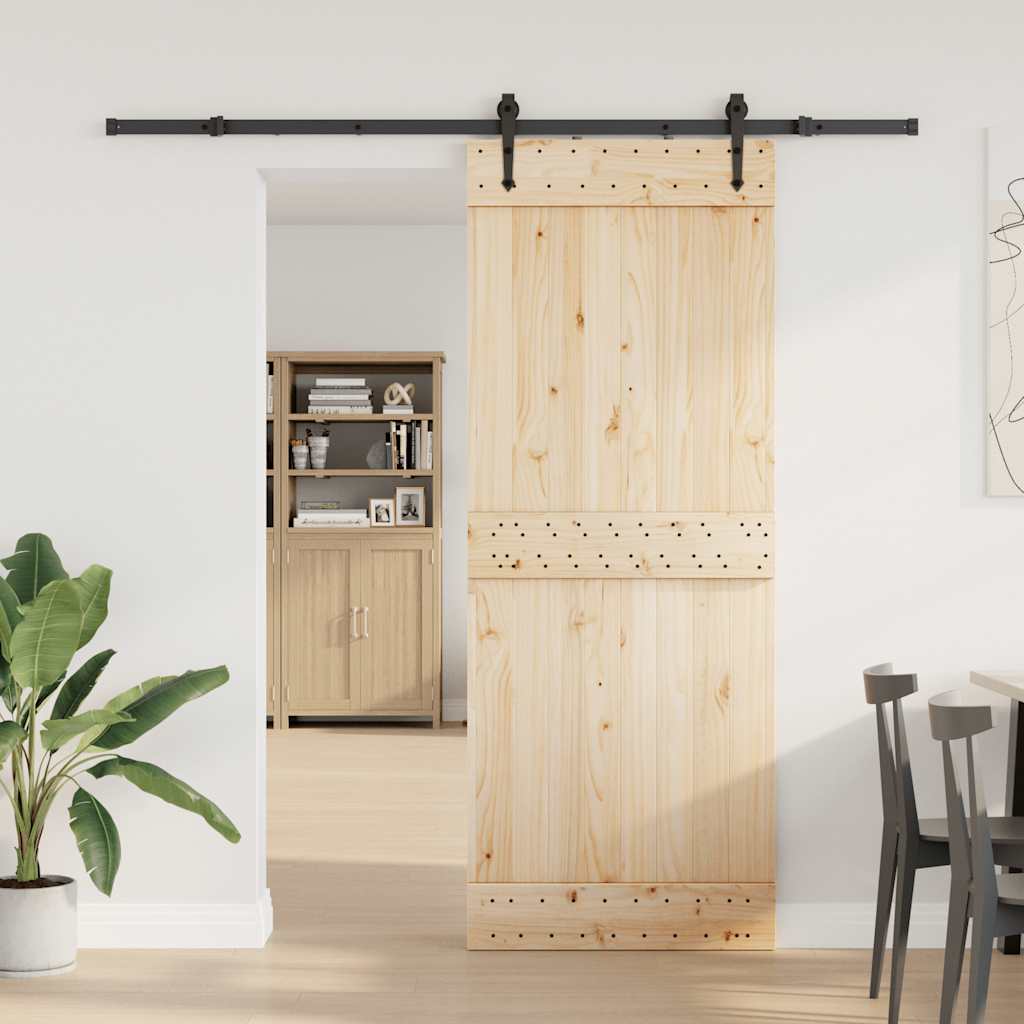 vidaXL Sliding Door Hardware Kit 213.5 cm Steel Black