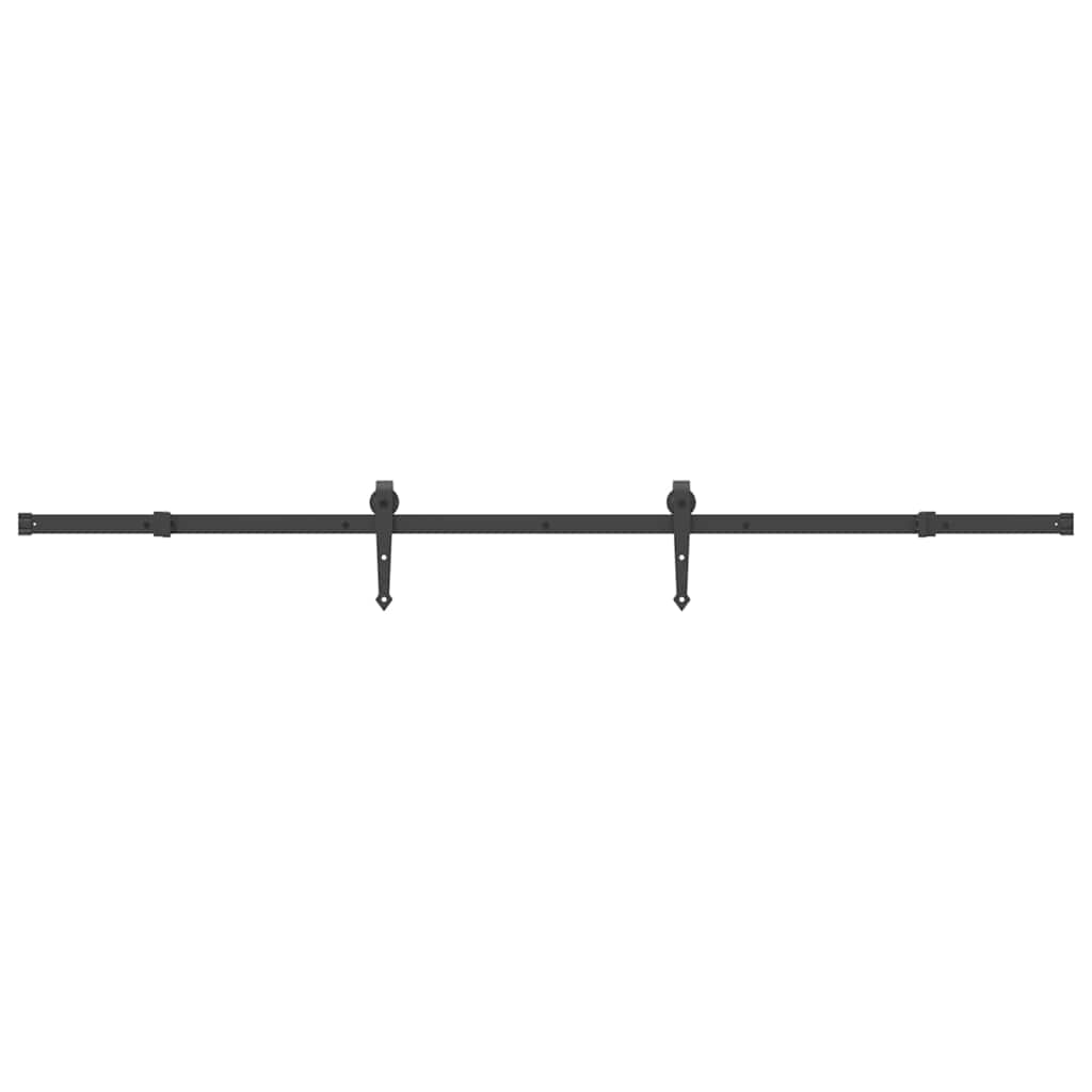 vidaXL Sliding Door Hardware Kit 213.5 cm Steel Black