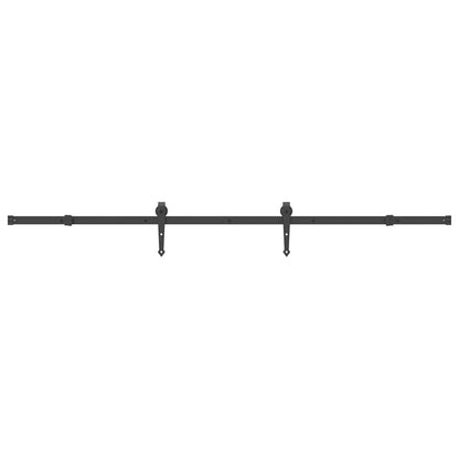 vidaXL Sliding Door Hardware Kit 213.5 cm Steel Black