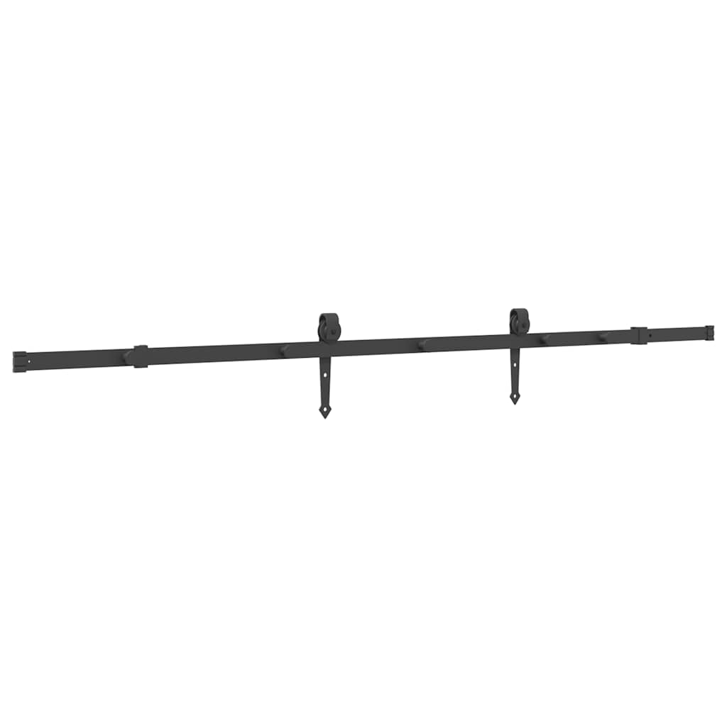 vidaXL Sliding Door Hardware Kit 213.5 cm Steel Black