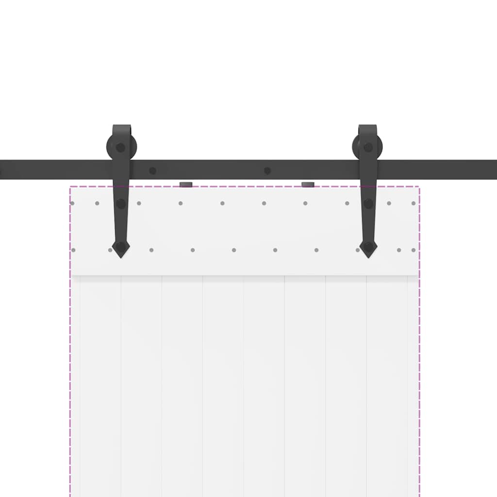 vidaXL Sliding Door Hardware Kit 213.5 cm Steel Black