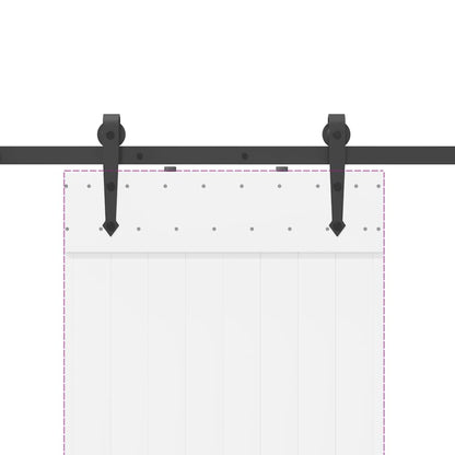 vidaXL Sliding Door Hardware Kit 213.5 cm Steel Black