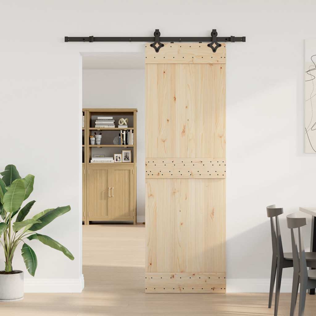 vidaXL Sliding Door Hardware Kit 152.5 cm Steel Black