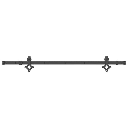 vidaXL Sliding Door Hardware Kit 152.5 cm Steel Black