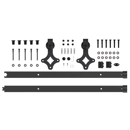 vidaXL Sliding Door Hardware Kit 152.5 cm Steel Black