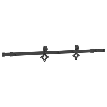vidaXL Sliding Door Hardware Kit 152.5 cm Steel Black