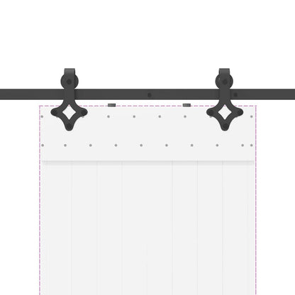 vidaXL Sliding Door Hardware Kit 152.5 cm Steel Black