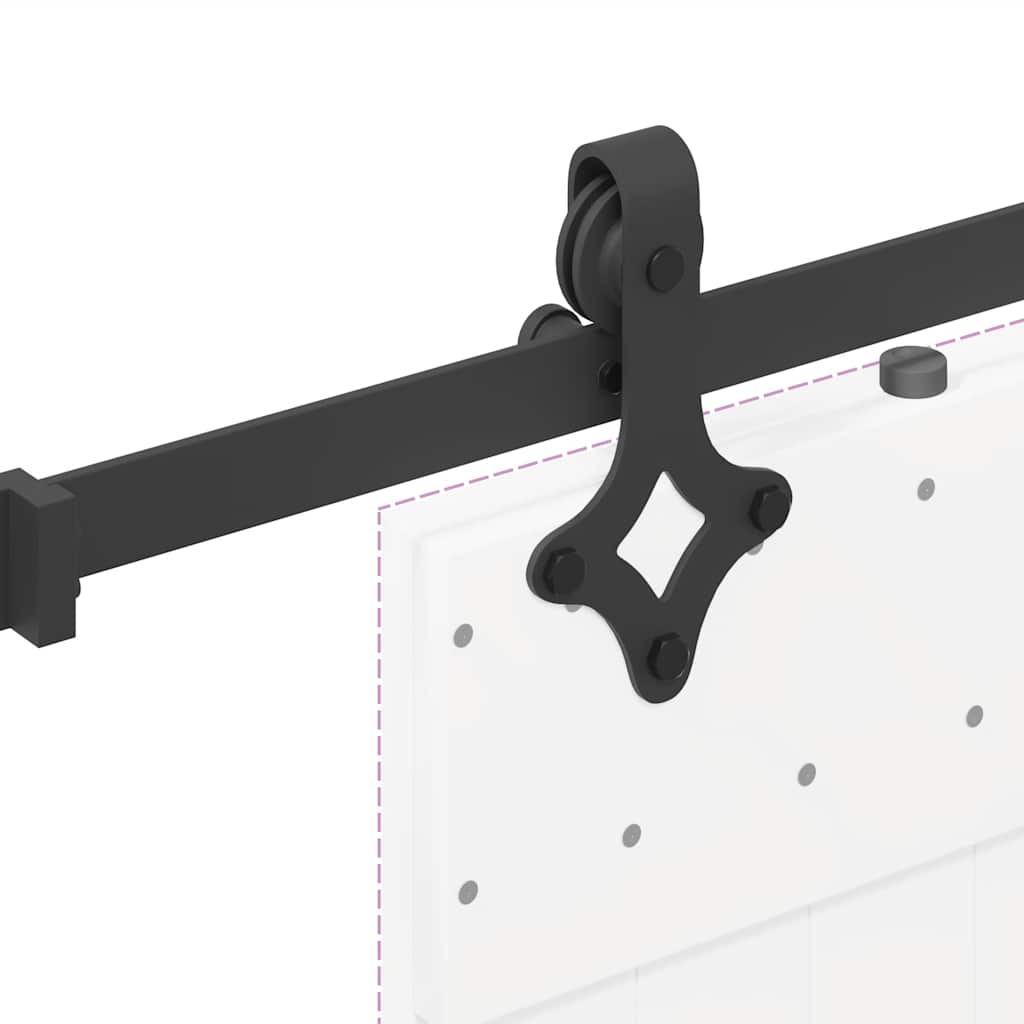 vidaXL Sliding Door Hardware Kit 152.5 cm Steel Black