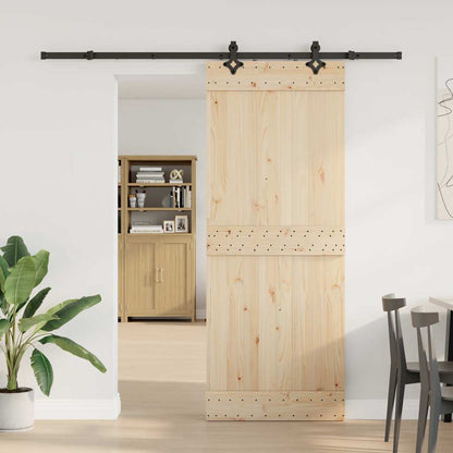 vidaXL Sliding Door Hardware Kit 213.5 cm Steel Black