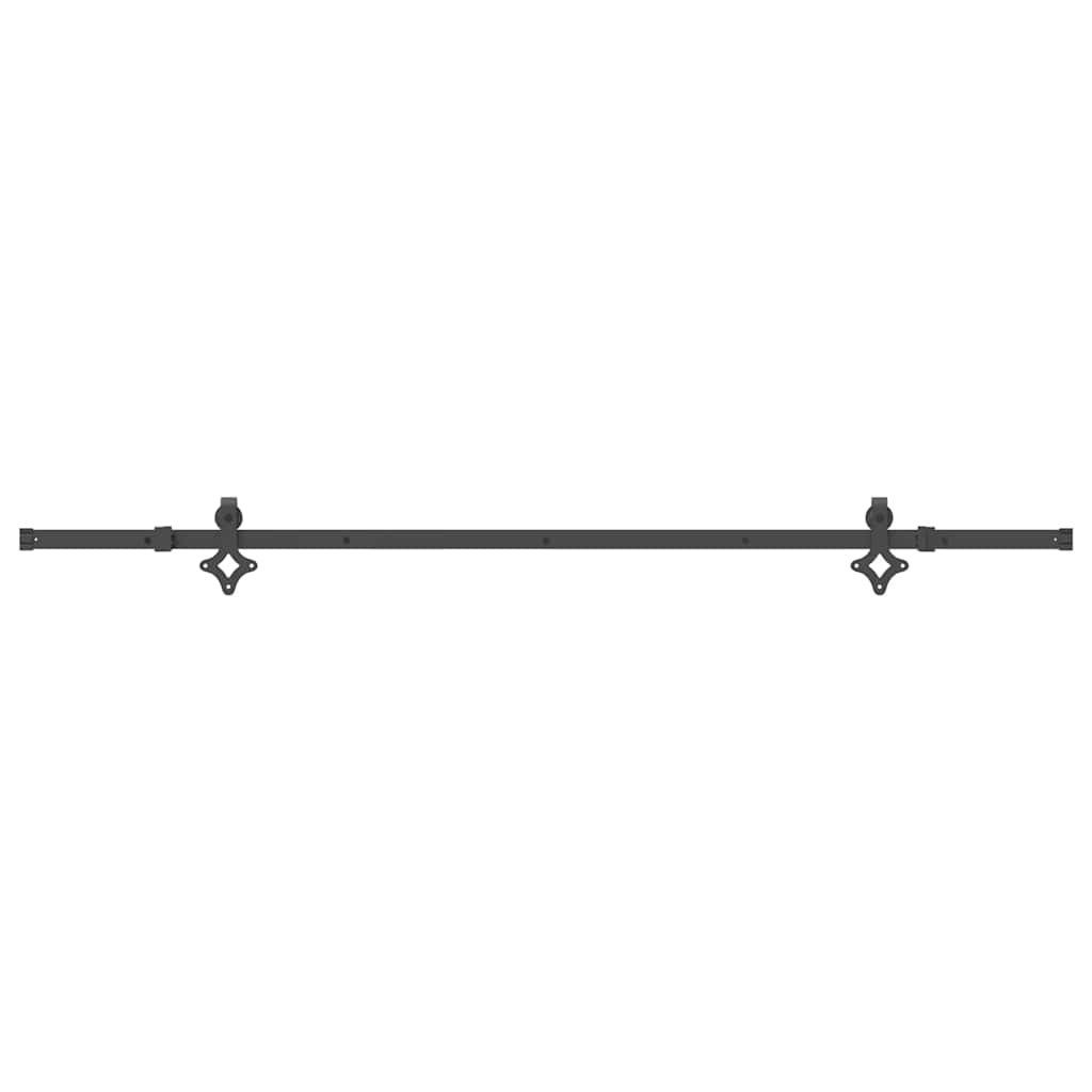 vidaXL Sliding Door Hardware Kit 213.5 cm Steel Black