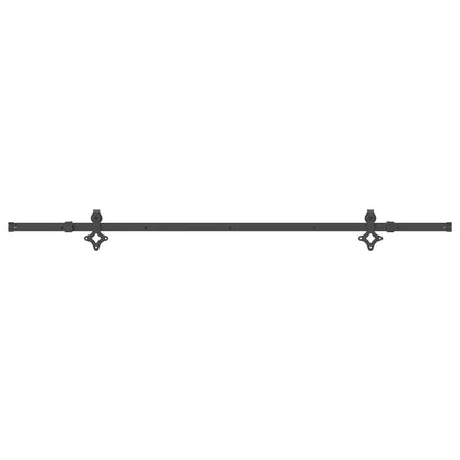 vidaXL Sliding Door Hardware Kit 213.5 cm Steel Black