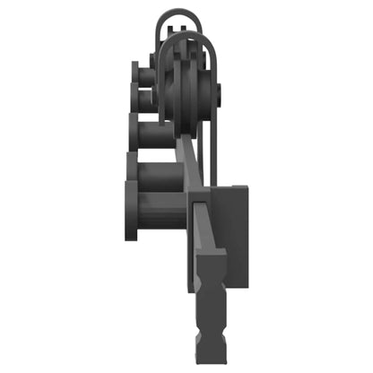 vidaXL Sliding Door Hardware Kit 213.5 cm Steel Black