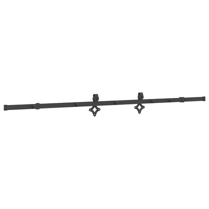 vidaXL Sliding Door Hardware Kit 213.5 cm Steel Black
