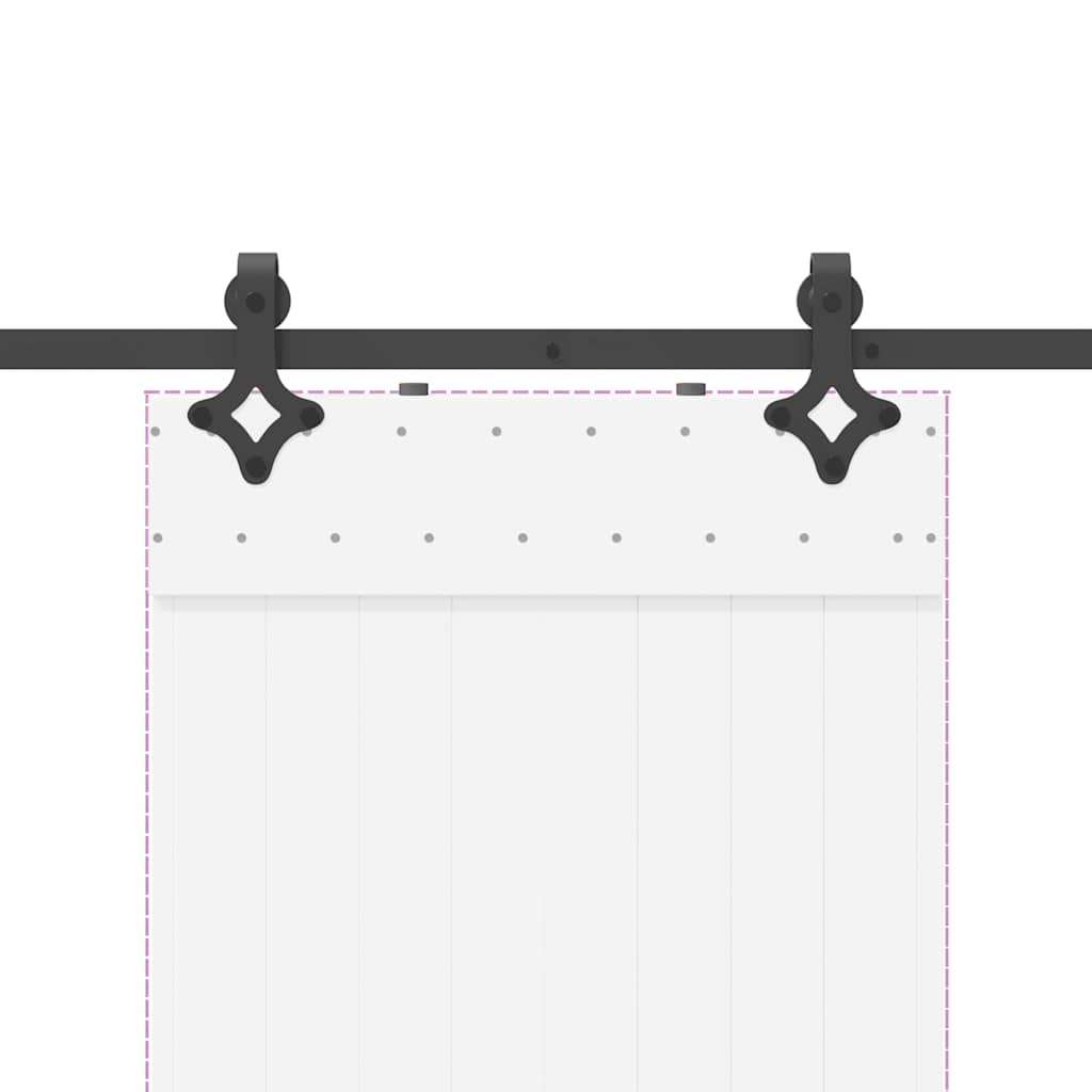 vidaXL Sliding Door Hardware Kit 213.5 cm Steel Black