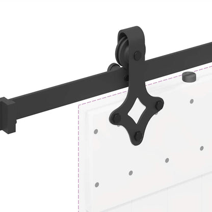 vidaXL Sliding Door Hardware Kit 213.5 cm Steel Black