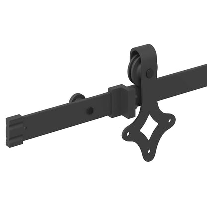 vidaXL Sliding Door Hardware Kit 213.5 cm Steel Black